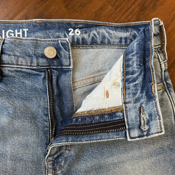 J. CREW 90s Classic Straight Leg Jeans Blue Denim High Rise Frayed - Picture 7 of 16